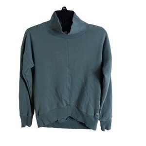 Apana Teal Blue Cowl Mock Neck Sweatshirt Small Women’s